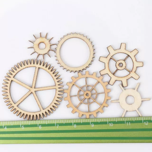 Steam Punk Mixed Scrapbooking Wooden Craft Round Hollow Wheel Gear Pattern 2