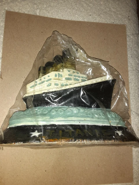 New Old Stock Titanic Cast Iron Door Stop or Book End by Ashley Belle