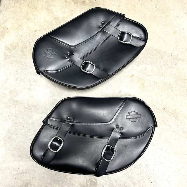 Harley Davidson Dyna Wide Glide Right Left Set Black Saddle Bag Saddlebags Nice