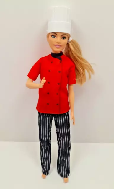 Mattel Barbie 2018 Chef You Can Be Anything Doll (320-139) Outfit 11" Red Hat