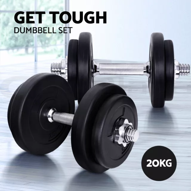 Everfit 20KG Dumbbells Dumbbell Set Weight Training Plates Home Gym Exercise
