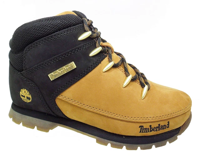 Boys TIMBERLAND Boots Euro Sprint New Wheat Black Kids Lace Ups Sale Size 7-6.5