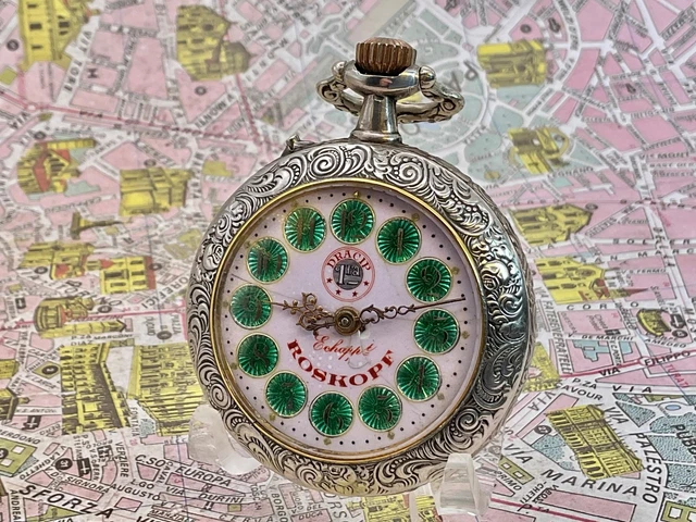 Montre De Poche Antique Roskopf - Échappement Visible - Non Fonctionnelle - Occasion
