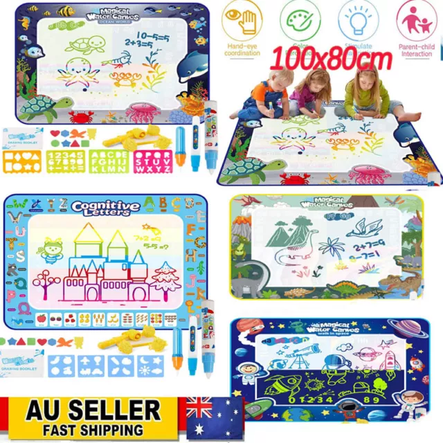 Water Drawing Mat Luminous Color Doodle Drawing Mat Painting Water Doodle  Board For Kids100 X 80cm