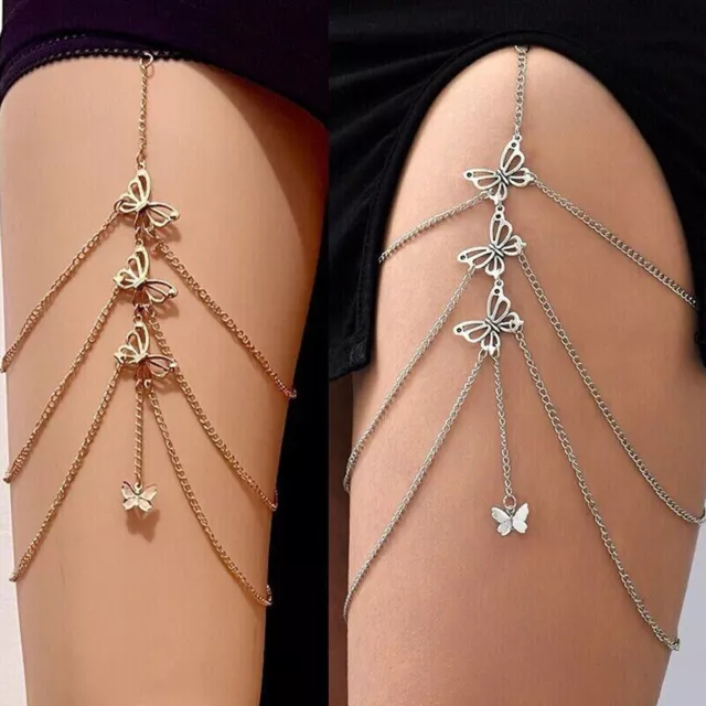 Shiny Women Leg Thigh Chain Rhinestone Crystal Bikini Beach Body Chain Jewelry+ 3