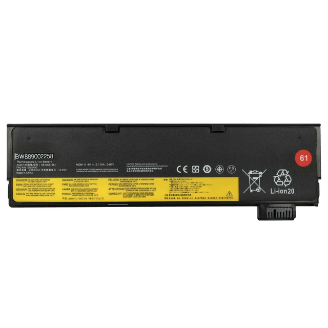 Batteria Green Cell Per Lenovo ThinkPad T470 T480 T570 T580 - 1950 MAh, 11.4V, Nero