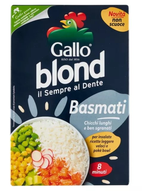 Gallo Riso Blond Basmati,Kochzeit 8 Minuten,Reis Ideal für Salate 500g