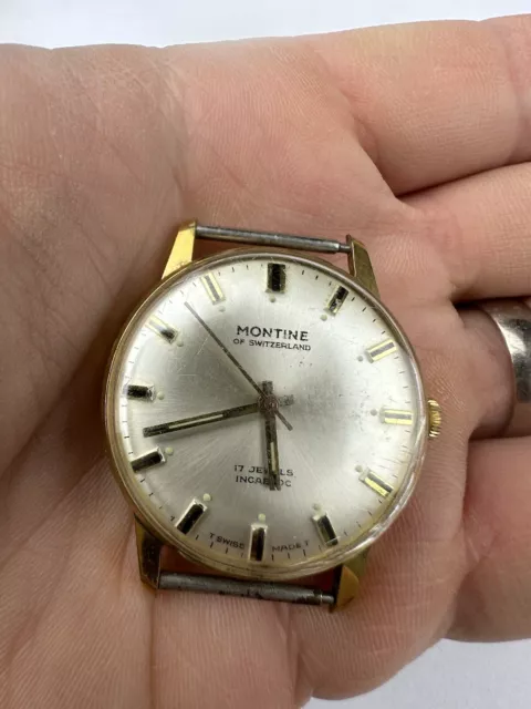 Vintage Montine Of Switzerland , Mens Watch. 17 Jewels Incabloc Ship Worldwide