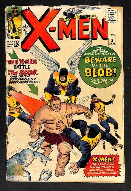X-Men #3 - Marvel - 1963 - 1st app of the Blob - Stan Lee - Jack Kirby  (MG) 8