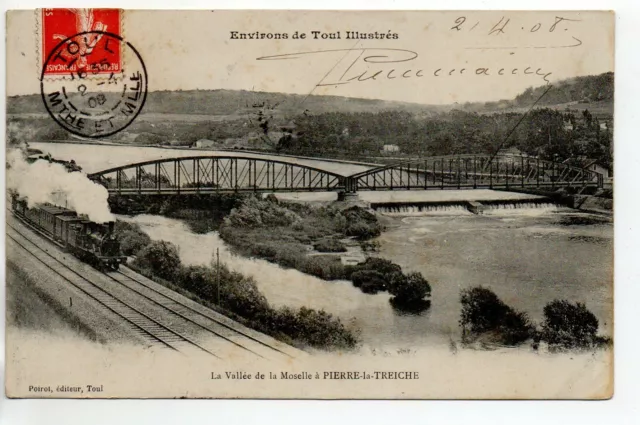 PIERRE LA TREICHE - Meurthe et Moselle - CPA 54 - pont métallique - train locom.