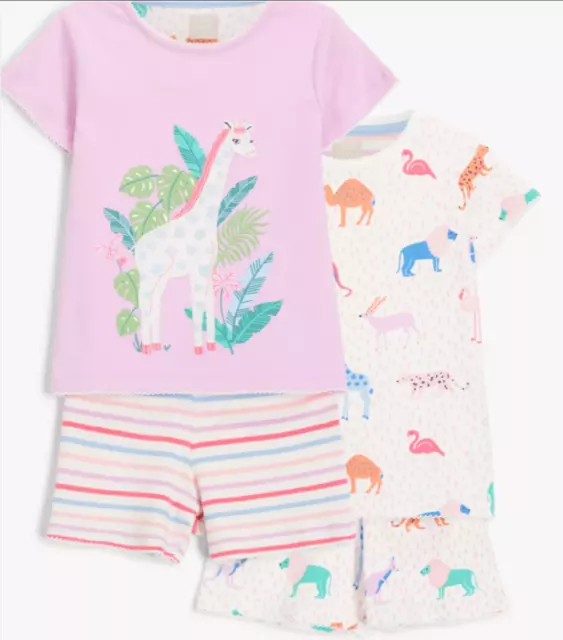 JOHN LEWIS & PARTNERS Safari Print Short Pyjamas, Pack Of 2 for age 3 years