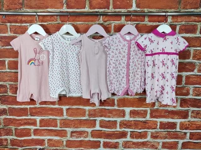 Baby Girls Bundle Age 0-3 Months Next Mamas & Papas Romper Babygro Pink Set 62Cm