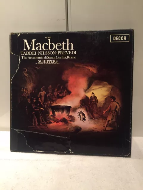 WBg ED1 VERDI - MACBETH 3LP Box, Santa Cecilia, Nilsson, DECCA SET 282-4 Signed