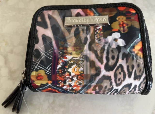 NEW Samantha Brown To-Go Zip-Around Wallet Animal Print Three Compartments