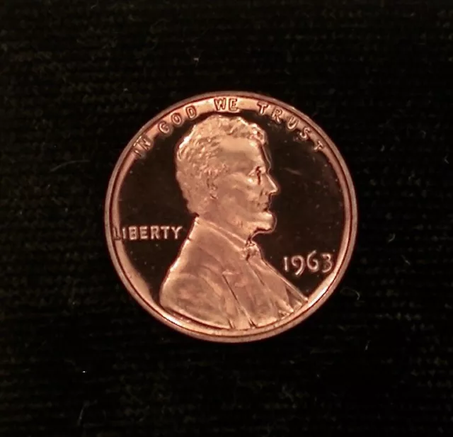 1963 1c HIGH GRADE DCAM PROOF !!!!! COPPERY PAPER WHITE FROST BOTH SIDES !!!!!