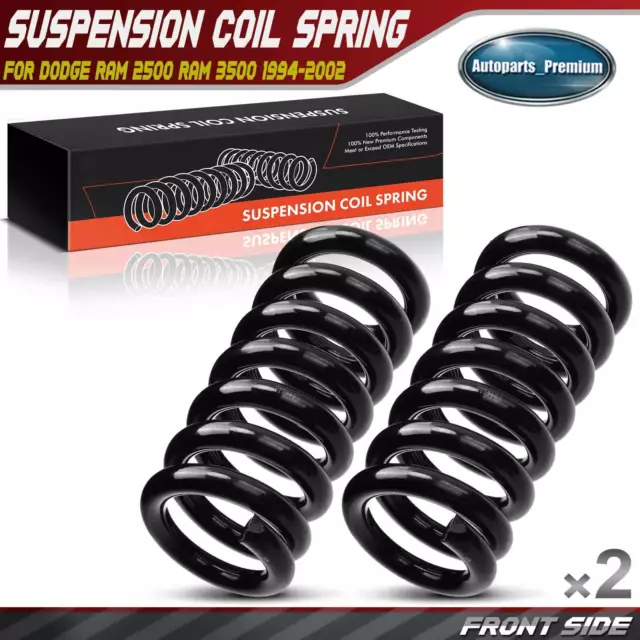 2x Front Coil Spring Set for Dodge Ram 2500 Ram 3500 1994-2002 RWD 5.9L 8.0L