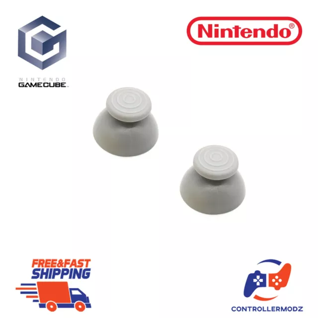 2x Nintendo Gamecube Controller Thumbsticks Analog Joystick Thumb Stick - Grey