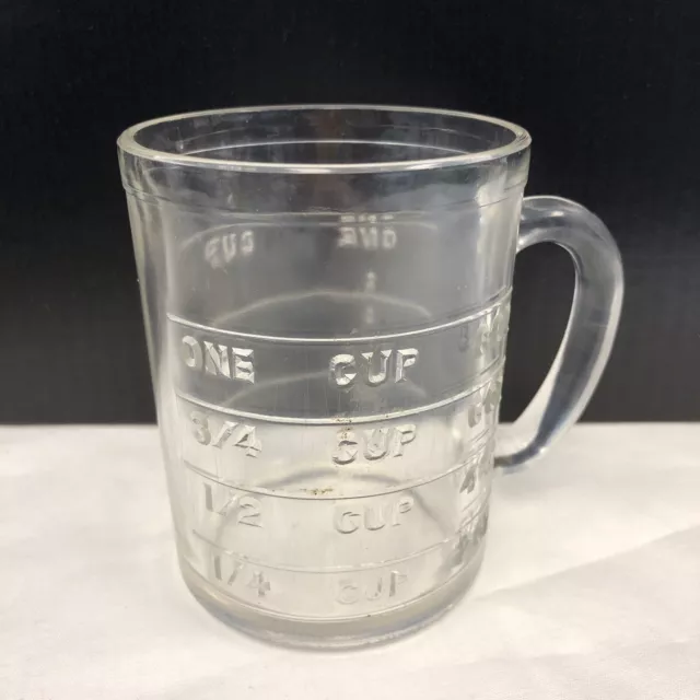 Vtg Hazel Atlas Glass Measuring Cup Raised No Spout 1 Cup 8 Ounce Kitchen Tool
