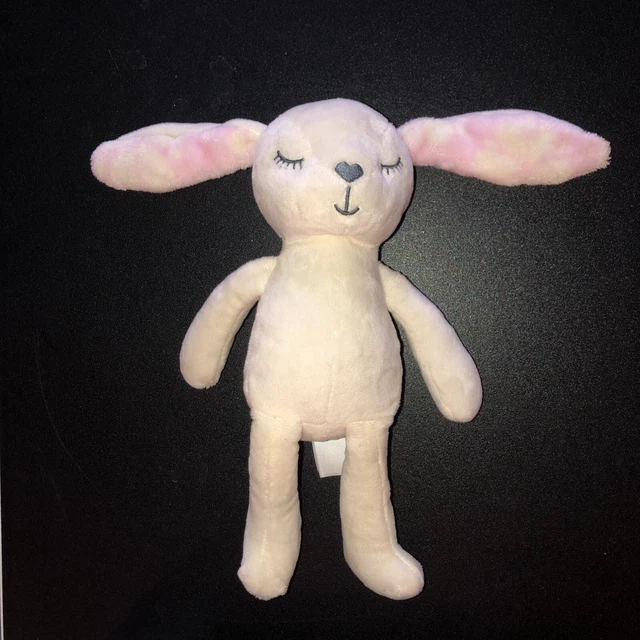 HB Hudson Baby Lovey Plush Rabbit Stuffed Animal Sleeping Pink Ears