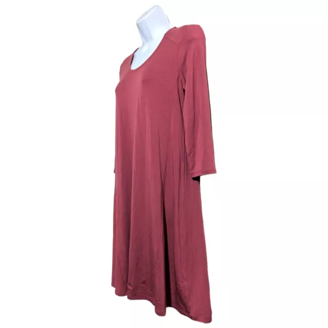 Garnet Hill Tencel Stretch Jersey Knit Trapeze Draped Long Sleeve Dress Size XS 3