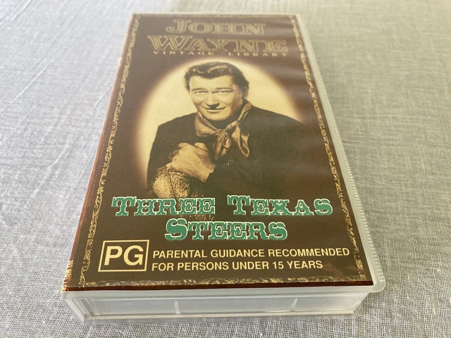 VINTAGE Collectable John Wayne, Three Texas Steers VHS Video Tape