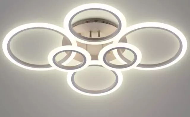 Moderne Lampe 6 Ringe LED Deckenleuchte Kronleuchter Leuchten Wohnzimmer Esszimmer
