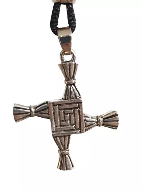 Brigid's Cross Necklace St Bridget Pendant Kildare Goddess Corded Pagan Imbolc