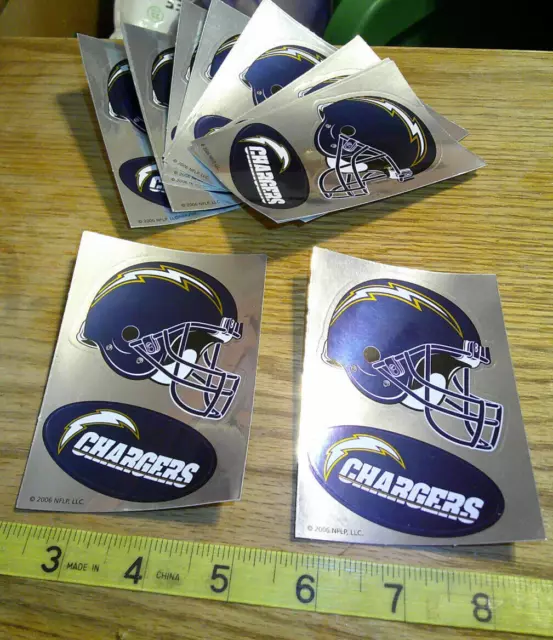 12 vintage sheets of San Diego Chargers helmet and team name stickers NFL 2006