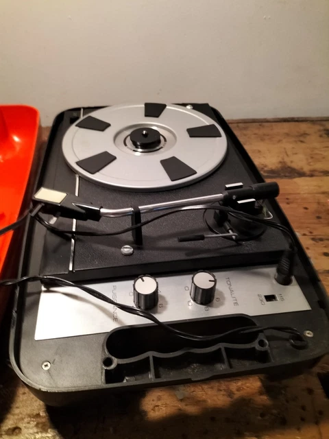 Vintage Ancien TOURNE-DISQUE *HS* ORANGE FRANCE ÉLECTRONIQUE POPPY Vinyle 45-33T