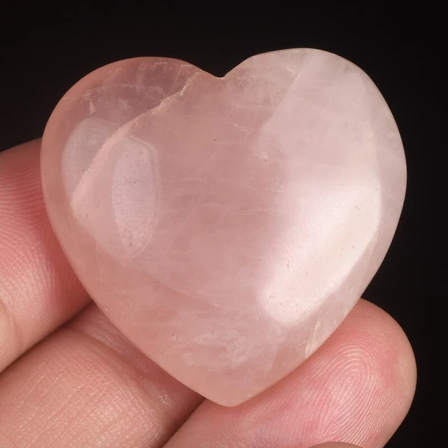 Regalo de colección de curación del corazón tallado cristal rosa/rosa #36D87