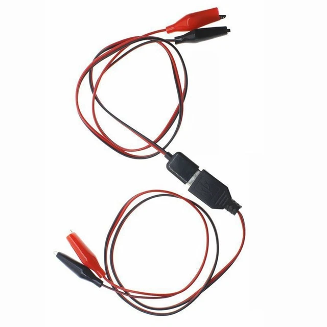 60CM USB CONNECTOR Adapter with For Alligator Clips for Testing Current ...