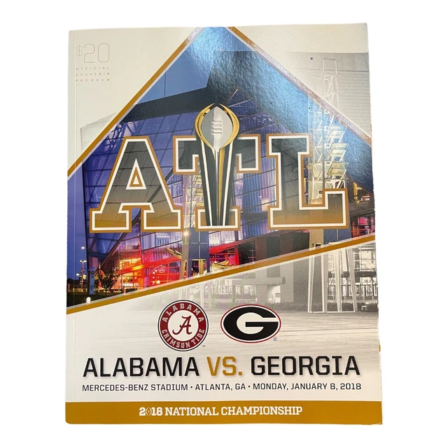 2018 College National Championship Program Georgia Bulldogs Vs. Alabama Crimson