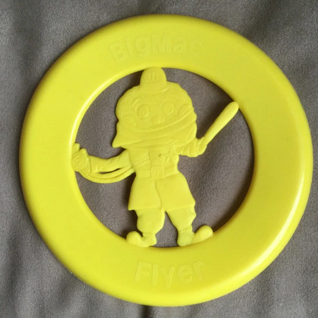 Vintage McDonald’s Big Mac Flyer Yellow Plastic Frisbee