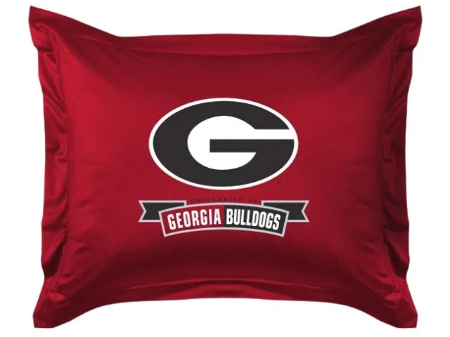 NEW Univ. of Georgia Bulldogs Jersey Sham with Banner LR