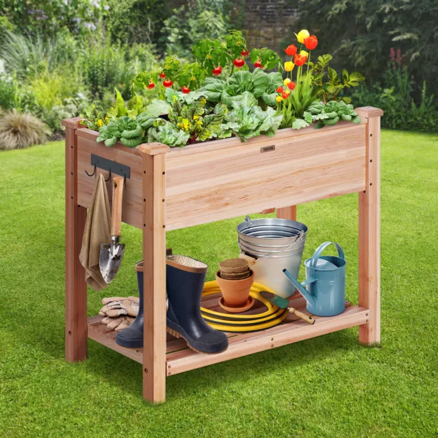 VEVOR Jardinière Surélevée Lit de Jardin Potager en Bois de Sapin 86x46x76 cm