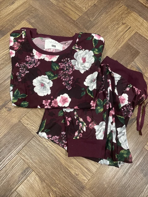 F F LADIES FLORAL Soft Full Length Pyjamas PJs Size Medium M 4.50