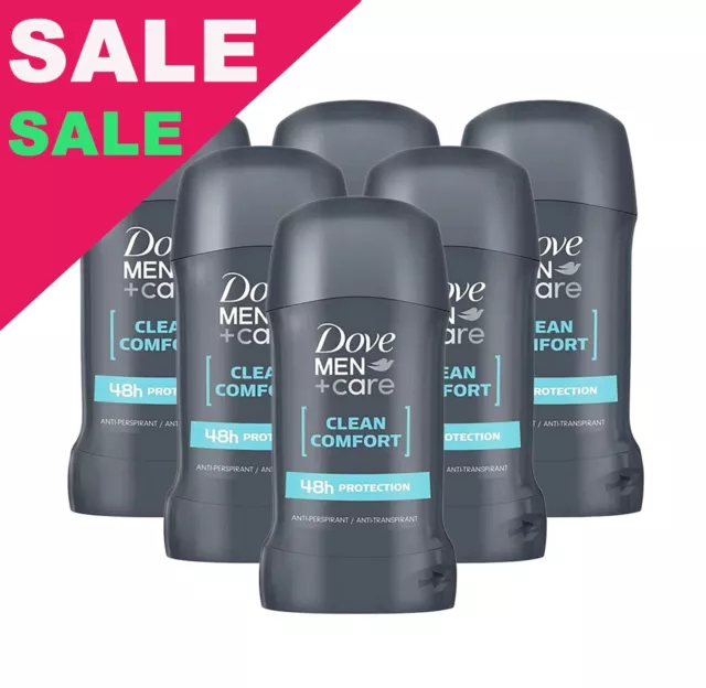 Dove Men Clean Comfort Deodorant Antiperspirant Stick 6 x 50ml