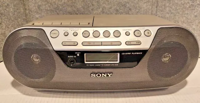 Sony CD Player AM/FM Radio Cassette Recorder Model: CFD-S05 Boombox Tested Works