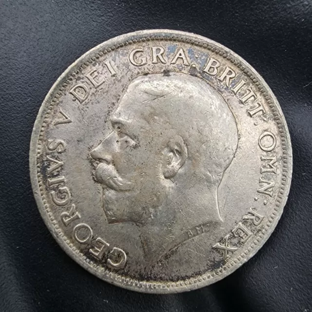 1914 GREAT BRITAIN UK United Kingdom King George V Big SILVER FLORIN Coin