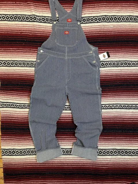 Dickies Women's Rinsed Hickory Stripe Denim Bib Overall NWT Dead Stock Workwear