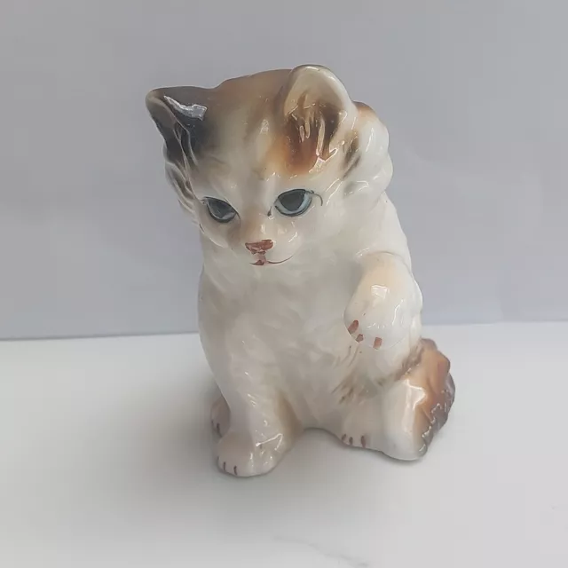 Vintage Kitsch Cat Kitten Figurine bone china