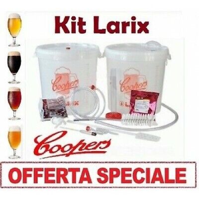 KIT DI FERMENTAZIONE BIRRA ACCIAIO INOX 18/10 FUSTO 50LT+ACCESSORI+MALTO COOPERS 