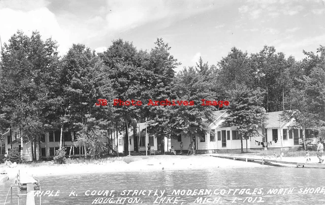 MI, Houghton Lake, Michigan, RPPC, Triple K Court Motel, Cook Photo No L-1012