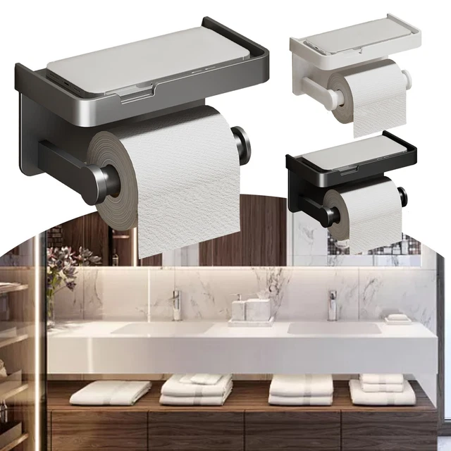 Toilet Paper Holder Space Aluminum Waterproof 170x140x80mm Bathroom Rack