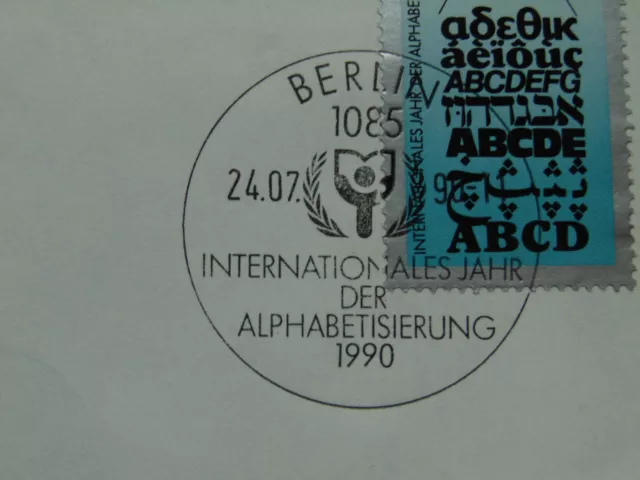 DDR ETB & Marke (**) "Internationales Jahr der Alphabetisierung" 1990, Mi 3353 3