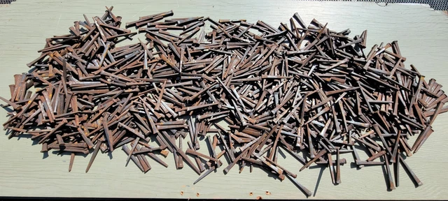 Vintage 2" square nail lot 10 pounds total approx. 950 nails