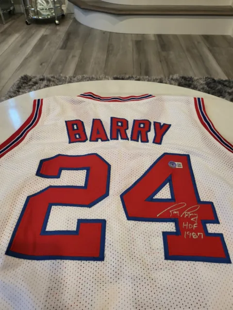 Rick Barry Autographed/Signed Jersey Beckett The Miami Greyhound NJ Nets
