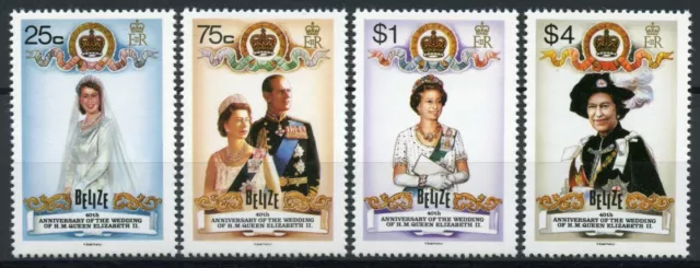 Belize Royalty Stamps 1987 MNH Queen Elizabeth II 40th Wedding Anniv 4v Set