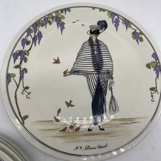 Set Of 6 Villeroy & Boch Design 1900 Dinner Plates Art Nouveau 3