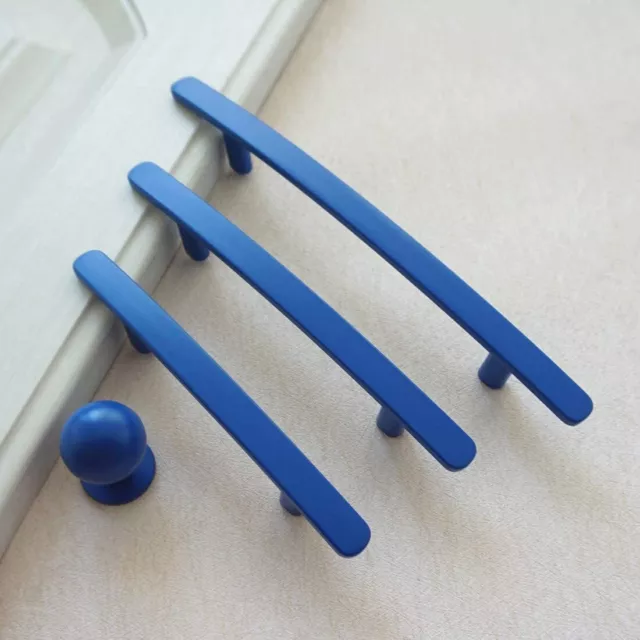 3" 3.78" 5" Blue Knob Drawer Pulls Cabinet Door Handle Dresser Pull Handles